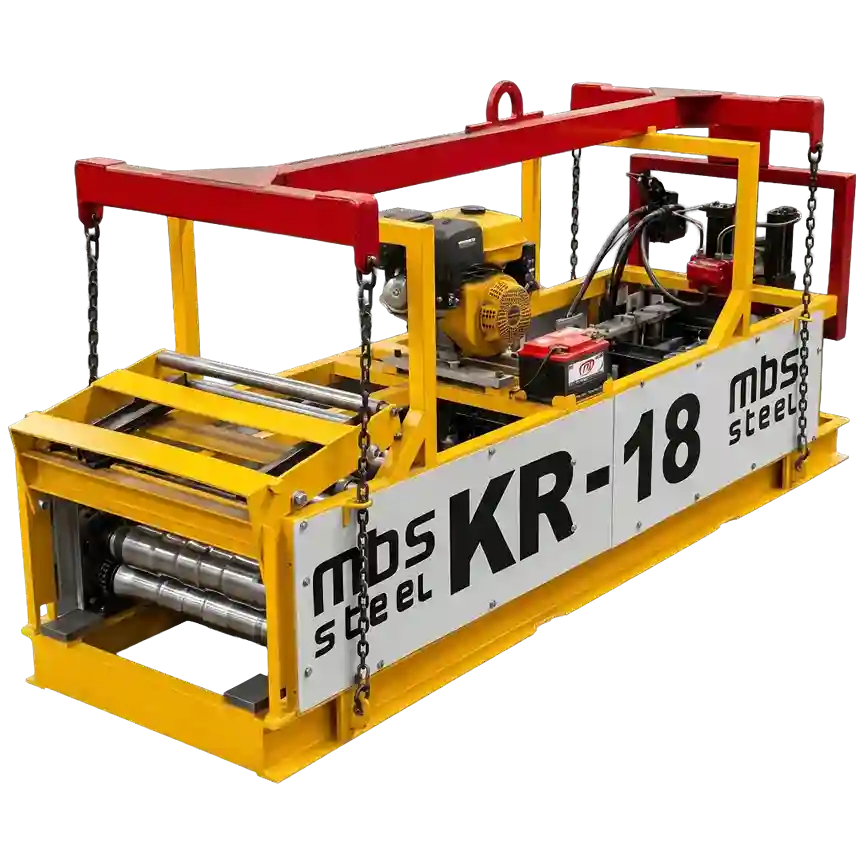 Máquina roladora portátil para lámina KR-18 en sitio de obra