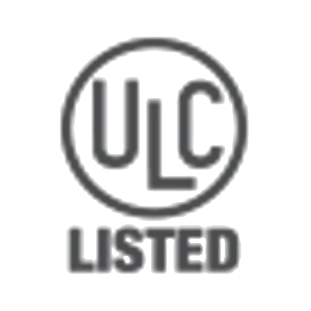 Sello de certificación ULC Listed de seguridad y resistencia al fuego